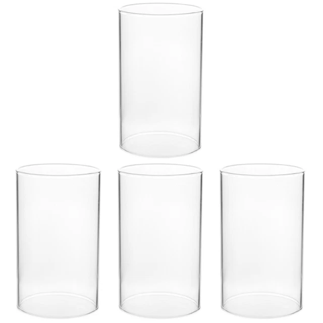 4x Practical Clear Premium Clear Glass Candle Cover Glass Holder for Home