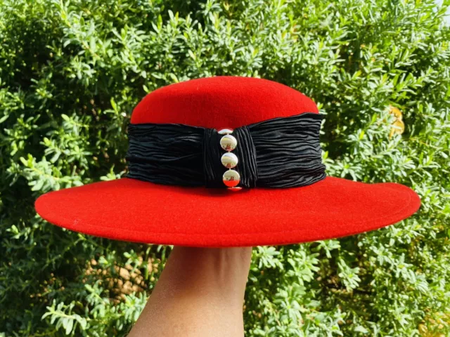 🔴 Elegantissimo cappello vintage da donna per cerimonia