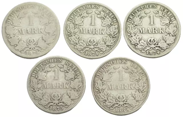 Reisingerantik: Deutsches Reich, 5 x 1 Mark 1874 - 1885 #05