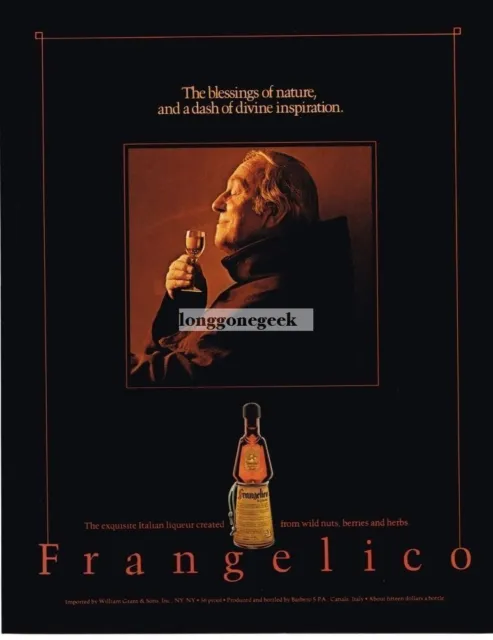 1983 Frangelico Italian Liquer Monk Friar Vintage Ad