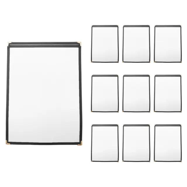 3X(10 Pack of Menu Covers - Single Page, 2 View, Fits 8.5 x 11 Inch  -8547