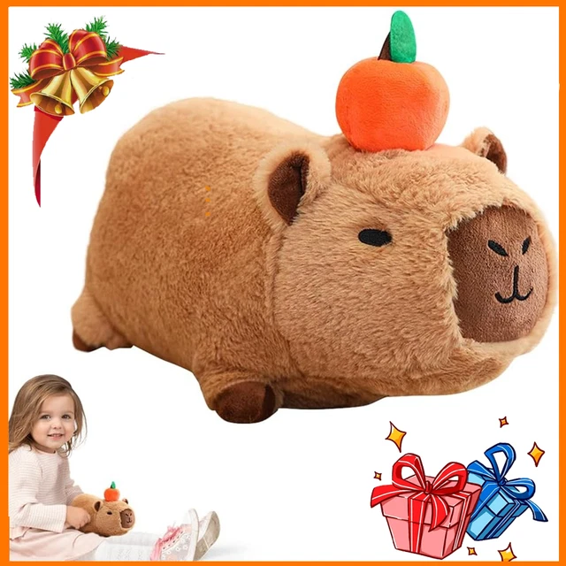 Capybara Plüschtier 35 Cm – Süßes Wasserschwein Mit Schildkrötenrucksack Als Kuscheliges Geschenk