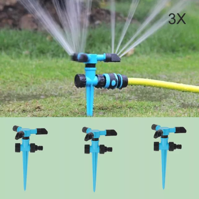 3X 360° Sprühregner Garten Sprenger Rasen Sprinkler Rasensprenger Dachkühl