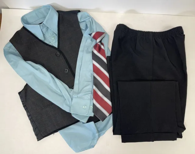 GEORGE Boys 4pc Formal Attire Dress Suit Set Size 5 Shirt Pants Vest Tie Easter