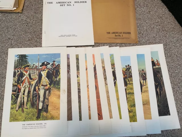 Vintage Prints Litho 1960's SET OF 10  McBARRON SET NO. 1 "THE AMERICAN SOLDIER"