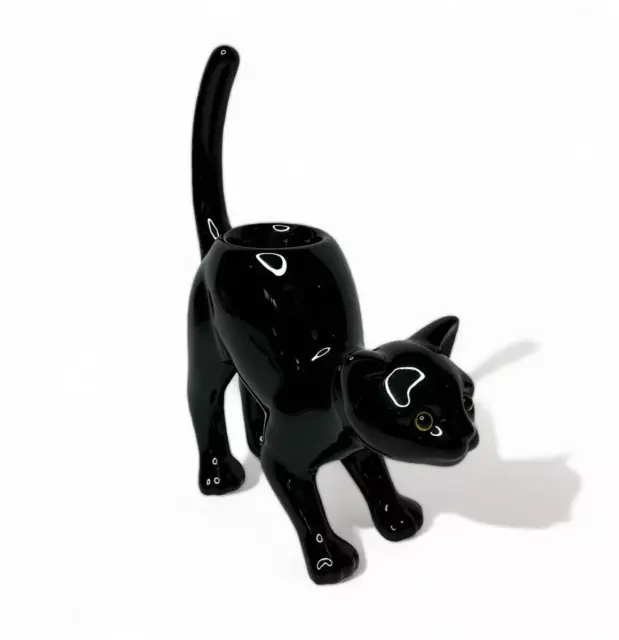 Partylite Black Cat Tealight Candle Holder Arched Halloween Kitty Animal Votive