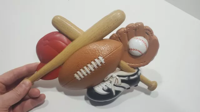 Vintage 1992 Burwood Products Sports Wall Plaque Baseball Football #3260 Plastic