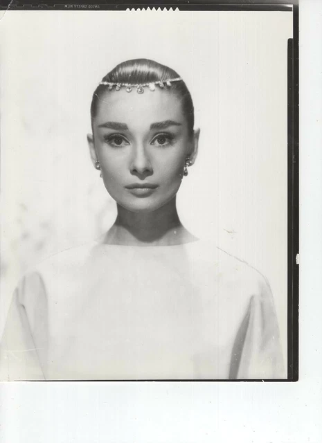 Audrey Hepburn w/necklace on her head RARE Photo