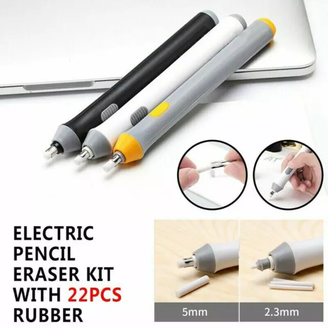 Electric Pencil Eraser Kit Highlights Sketch Drawing With 22pcs Rubber Refills b