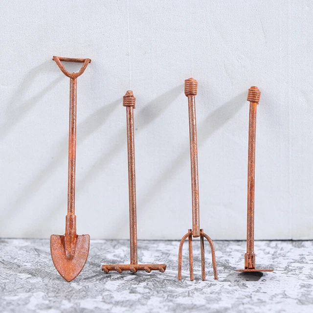1:12 Dollhouse Mini Shovel Hoe And Pitchfork Farming Tools Fairy Garden ...