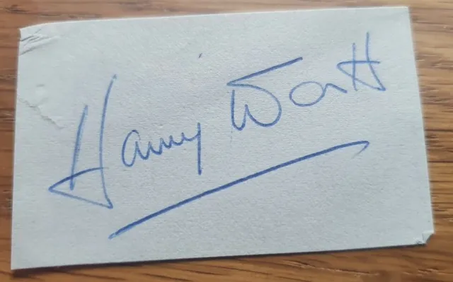 HARRY WORTH Undedicated Autograph Signature 2.5"x1.5" card Comedian