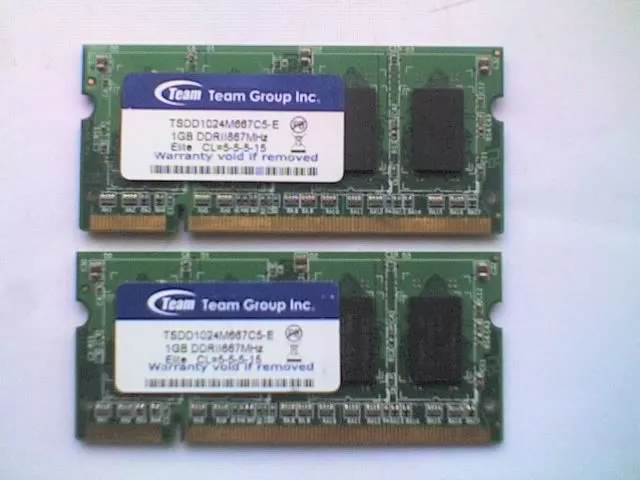 2 x TEAM TSDD1024M667C5-E (1GB DDR2 PC2-5300S 667MHz SODIMM 200-pin) DRAM - V.