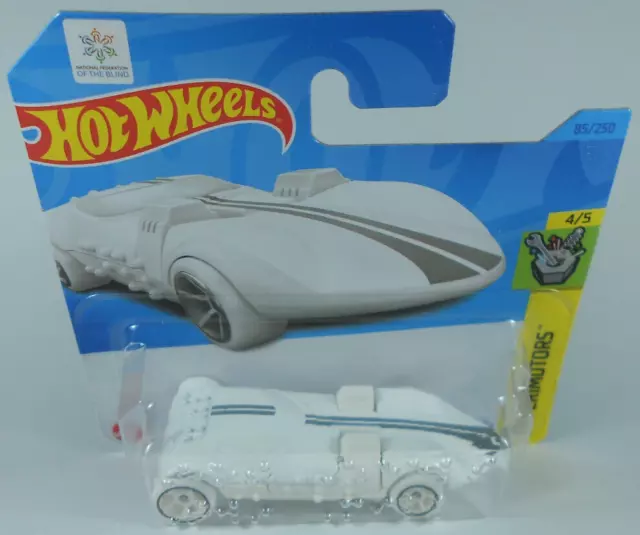 Hot Wheels HW Braille Racer - Twin Mill (white) sealed on short card #85/2023
