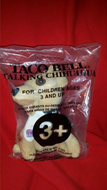 Taco Bell Talking Chihuahua "Your Getting Hungry" Dog w Napkin  Applause Plush 2