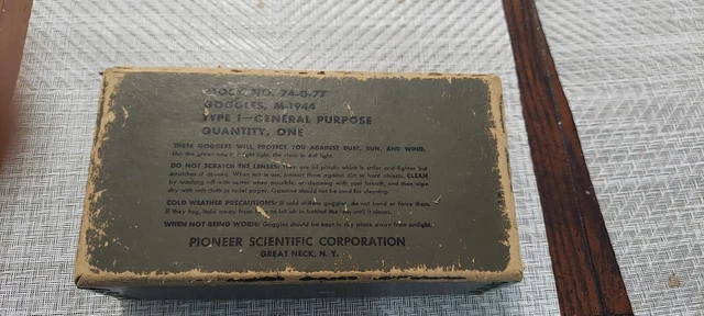 WOW!! WW2 M-1944 74-G-77 Goggles Pioneer Army With Box Vintage. WOW!! WW2 M-1944 74-G-77 Goggles Pioneer Army With Box Vintage.