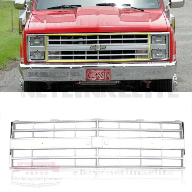 for 85-86 Chevy C/K 87-88 R/V Pickup Silver Grille w/Molding Holes Assembly New