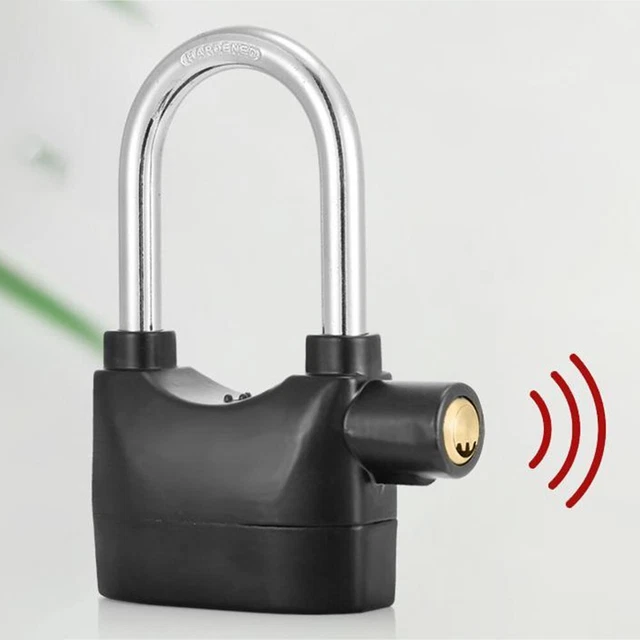 Cadenas à Alarme 110 DB Avec Câble Acier - Double Mode (alarme/normal) - Étanche, Antivol - Pour Vélo, Moto, Portail