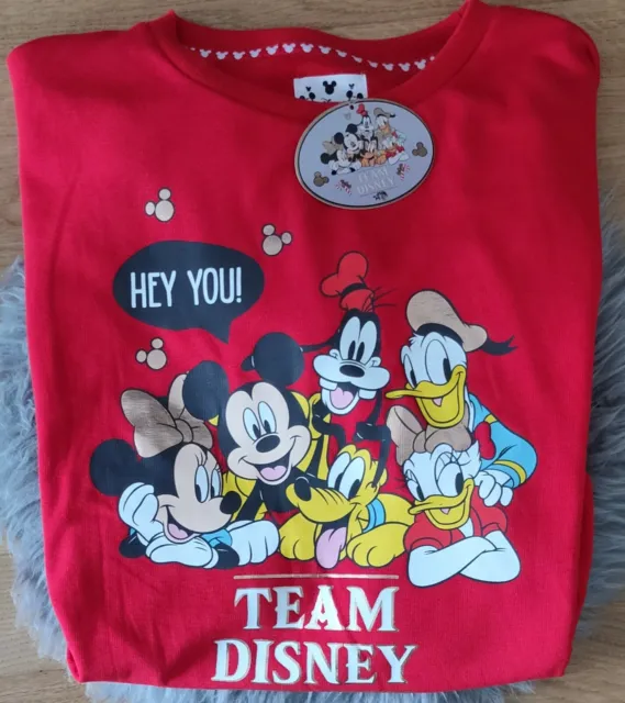 Disney Mickey Mouse Team Pullover Mädchen Schlafanzug Shirt Team Disney Frauen