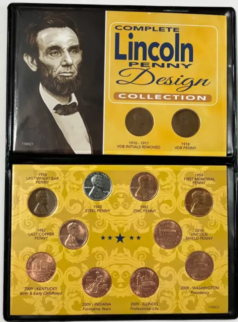 NEW American Coin Treasures Complete Lincoln Penny Design Collection 11085 W/COA