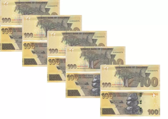 Zimbabwe _ 5 pcs x 100 Dollars 2020 ( 2022 ) - UNC - Lemberg-Zp