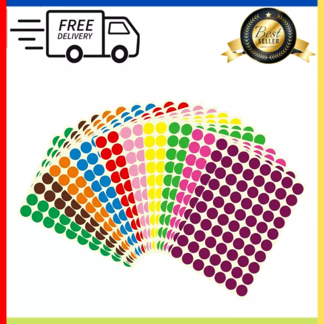 1400 PCS Colored Dot Stickers round Color Coding Labels Circle Dots Labels Stick