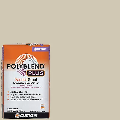 Polyblend Plus Sanded Grout, Powder, Characteristic, Bone White, 25 lb Bag
