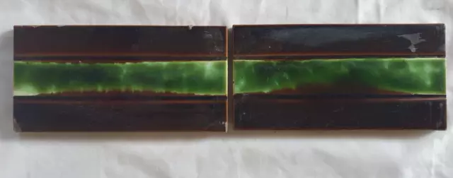 A Pair Of Antique (6 X 3) Inch Border Tiles