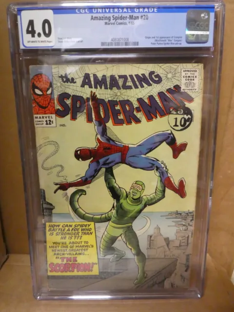 Marvel comics Amazing Spiderman 20  CGC 4.0 1st Scorpion Avengers 1965