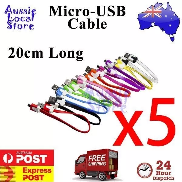 5 x Micro USB Data Charger Cable 20 cm Short For Samsung Galaxy S5 S4 S3 Note LG