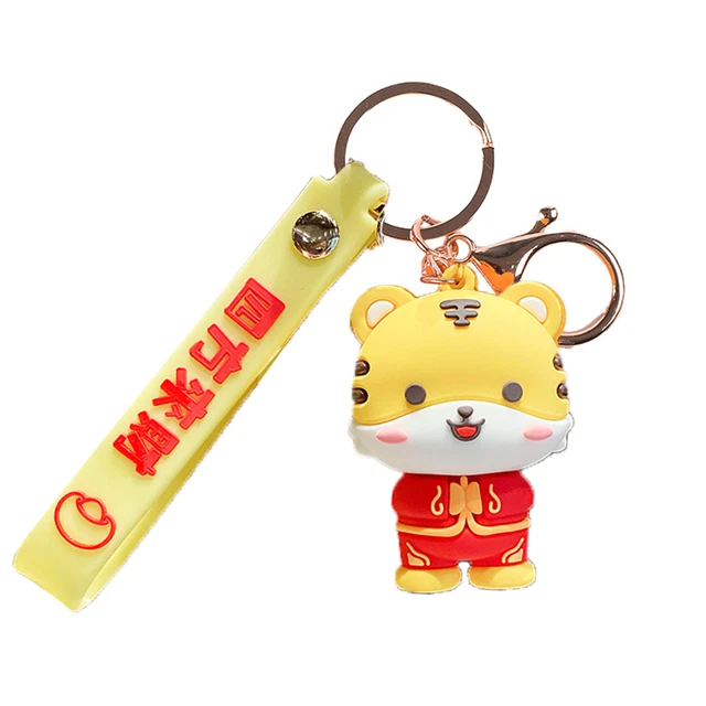 Key Holder Ring Practical Lovely New Year Cute Animal Tiger Keychain Lightweight