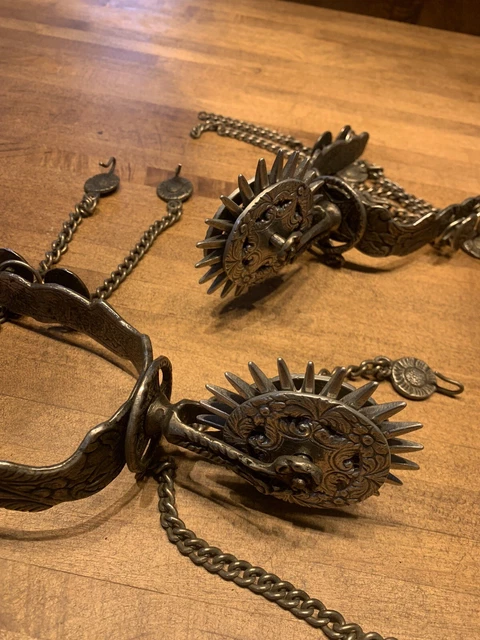 Silver Spurs - Ornate etching - Cowboy - Western