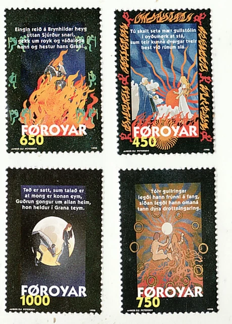 FÄRÖER Dänemark Jahrgang 1998 Mythologie Kultur Sage Satz Mi 328 329 330 331 **