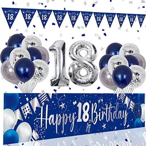 18th Birthday Decorations for Boys GirlsNavy Blue Extra Long Happy 18th Birth...