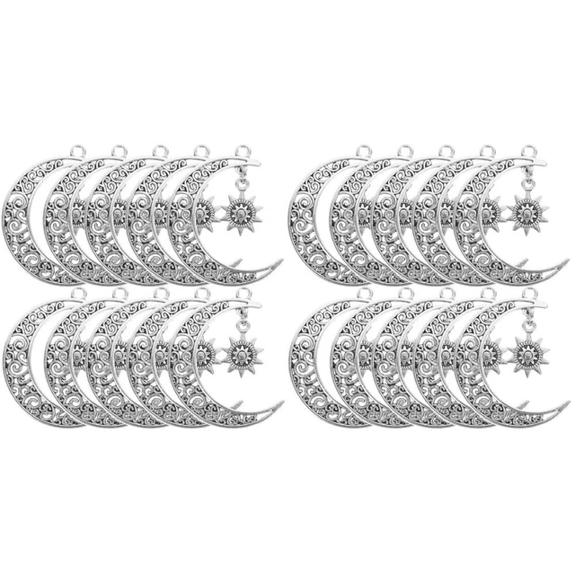 20 Pcs Celestial Charm Pendants Tibetan Silver Vintage Decor Decorative Pendant