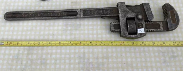 STILSONS 18" - 'Record' - Heavy Duty PIPE WRENCH - Pipes to 2 1/2" -Vintage Tool
