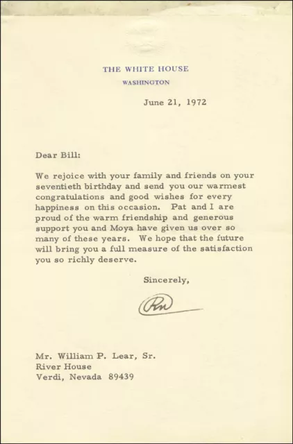 Richard M. Nixon - Typed Letter Signed 06/21/1972
