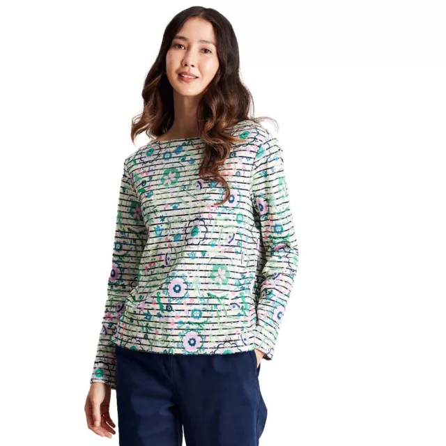 Joules Womens Printed Harbour Cotton Long Sleeved Top