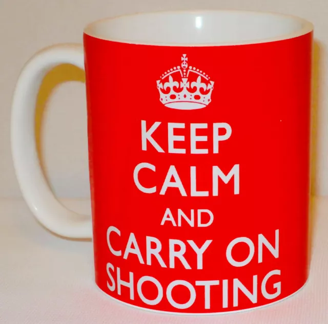 Keep Calm & Carry On Shooting Mug Can Personalise Great Clay Rifle Shooter Gift