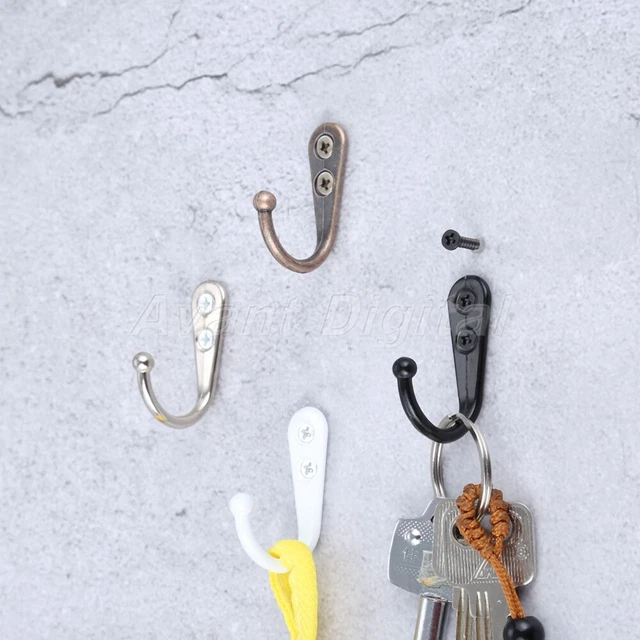 5Pcs 44*30*14mm Wall Mounted Single Hook Retro Coat Hat Towel Key Clothes Hanger 3
