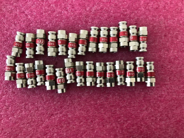 28 pcs PCT-TRS-59 RG59 F Connector Universal Coaxial Cable Compression Fitting