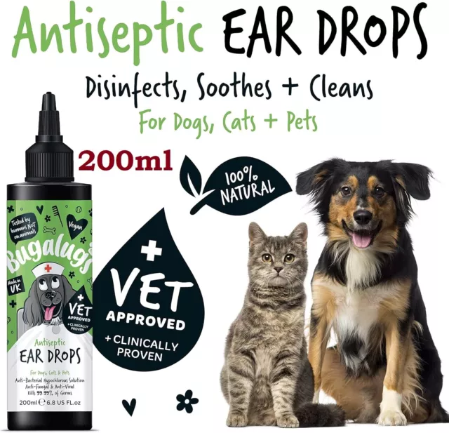 VET STRENGTH Ear Cleaner Drops STOP Scratching Ears Itching Mites Wax Infections 3