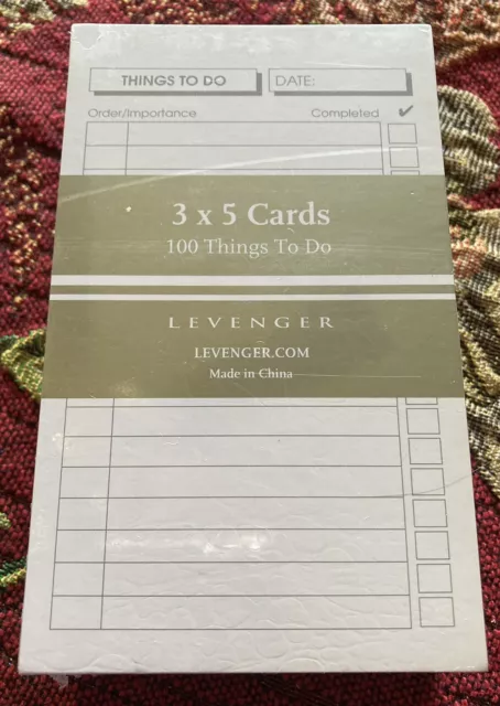 By Levenger - Note cards - Index cards - 100 x To Do - SEALED  - 3 x 5