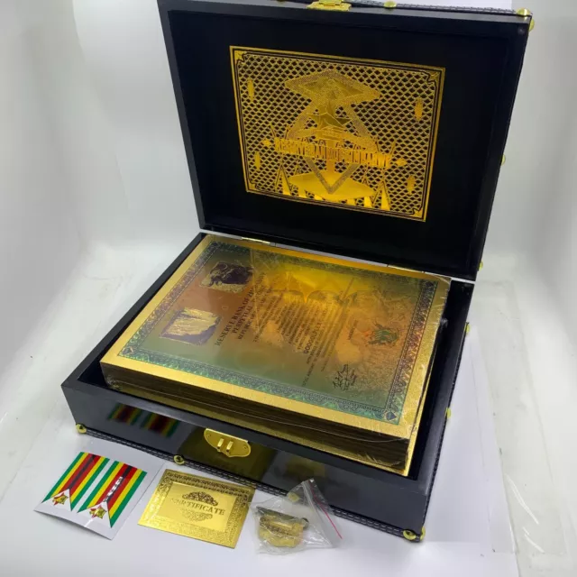 200pc Zimbabwe Googolplex Containers Gold Banknote Certificate Collection Gift