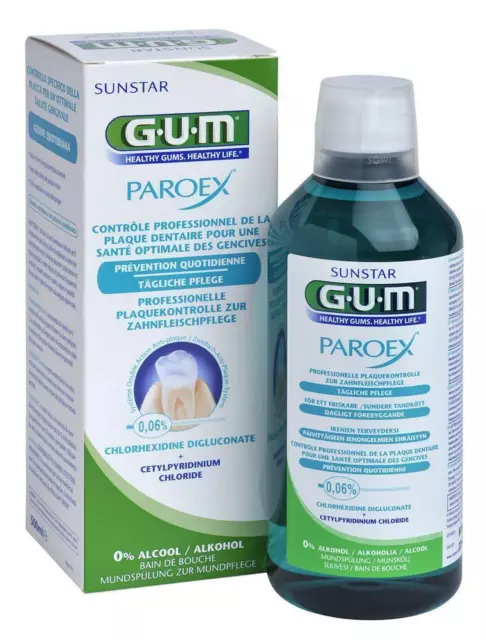 6x GUM Paroex 0,06% CHX Mundspülung Zahnfleischentzündung Parodontose