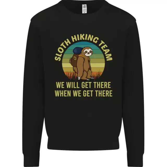 Sloth Hiking Team Funny Trekking Walking Kids Sweatshirt Jumper