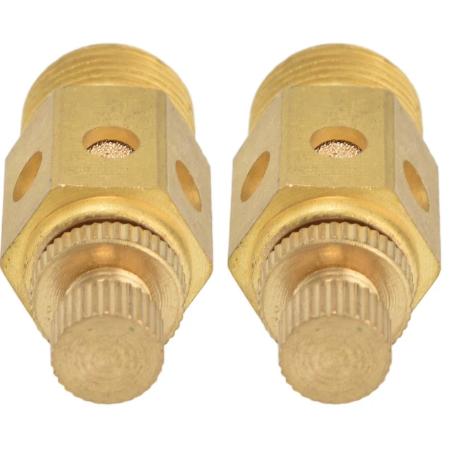 2PCS Quick Exhaust Pneumatic Muffler Adjustable Flow Brass Silencer PT3/8