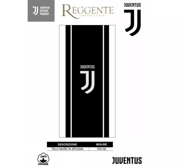 ASCIUGAMANO TELO SPUGNA COTONE UFFICIALE FC JUVENTUS JUVE MARE PISCINA 70x140