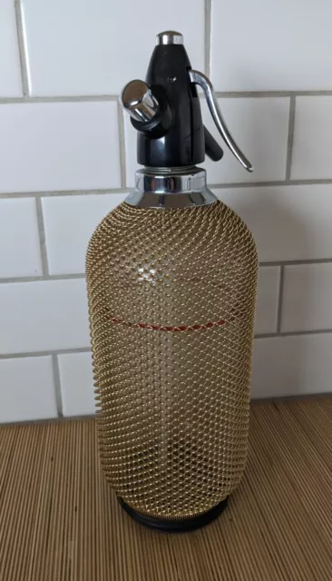 Merkuria Kovocas Syphon Glass Seltzer Soda Bottle Wire Mesh Vintage