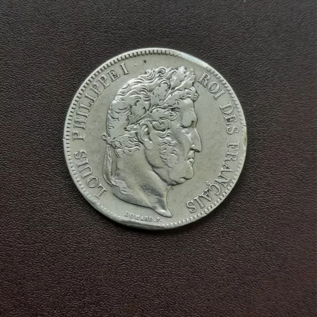 Moneda De 5 Francos De Francia Del Año 1837.De Luis Felipe I. De Plata.