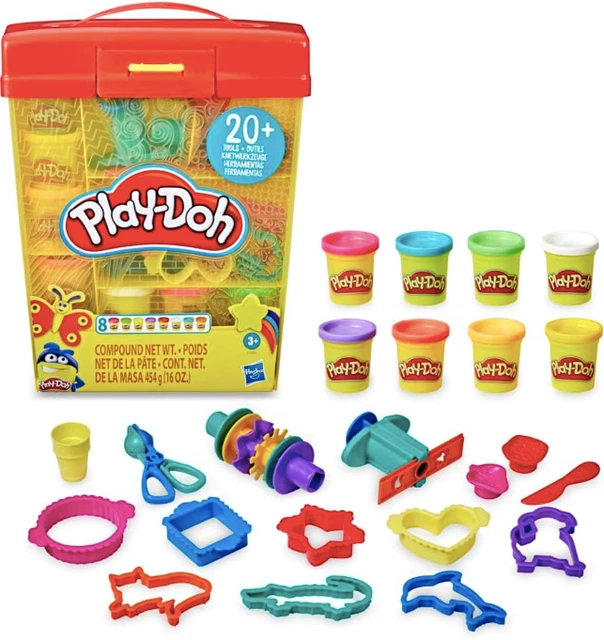 Play-Doh Super Boite a Accessoires avec 8 Pots de Pate a Modeler Malette Ranger